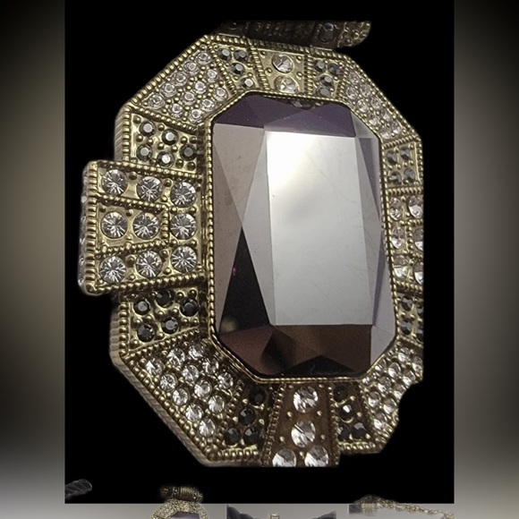 Heidi Daus Large Crystal Art Deco Style Pendant Necklace on Satin Cord - Picture 9 of 10